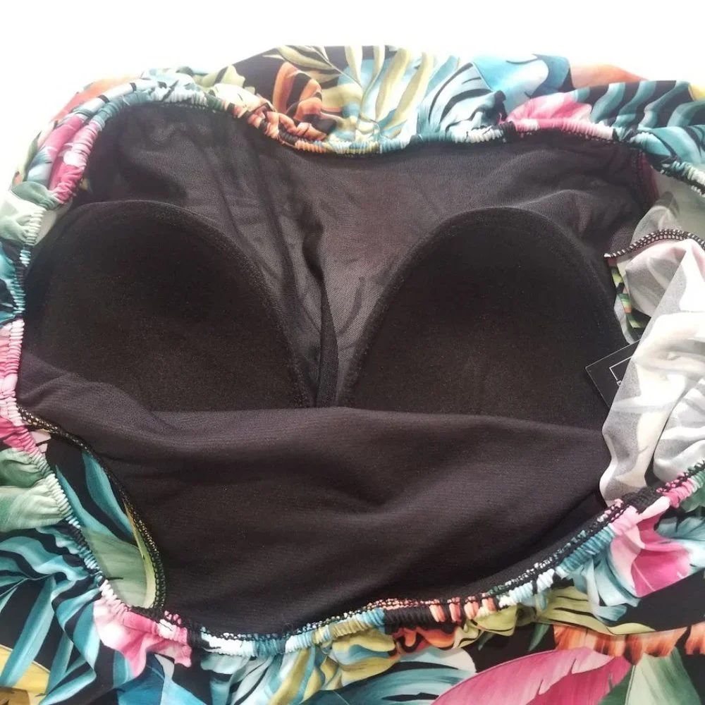 Swim Solutions Off the Shoulder Tummy Control One Piece Swimsuit Size 16